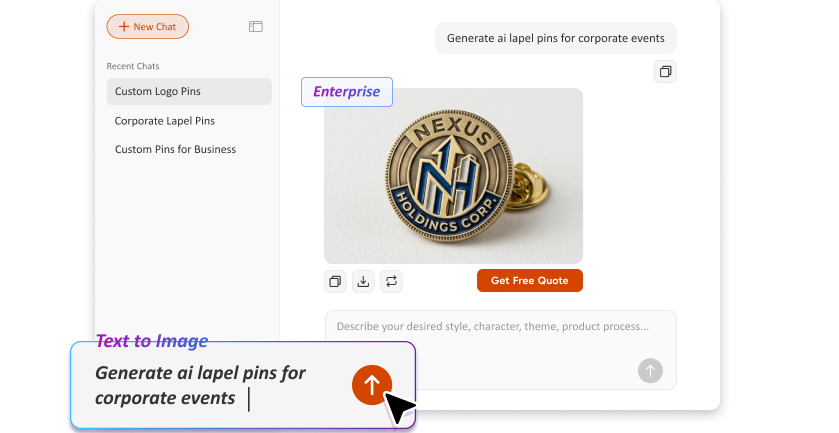 Free Text to Image Art AI Lapel Pin Generator Free Text to Image Art AI Lapel Pin Generator