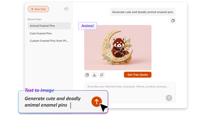 Free Text to Image Art AI Enamel Pin Generator Free Text to Image Art AI Enamel Pin Generator