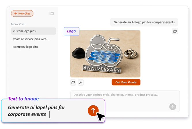Free Text to Image Art AI Lapel Pin Generator