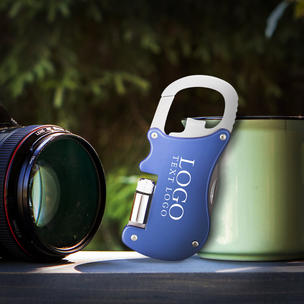 Carabiner With Bottle Opener & Pocketknife