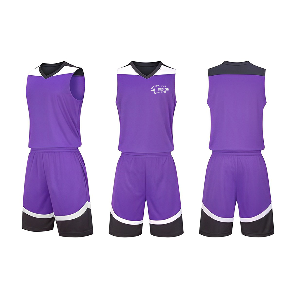 Custom Adult And Children's Basketball Clothes Set Purple With Logo
