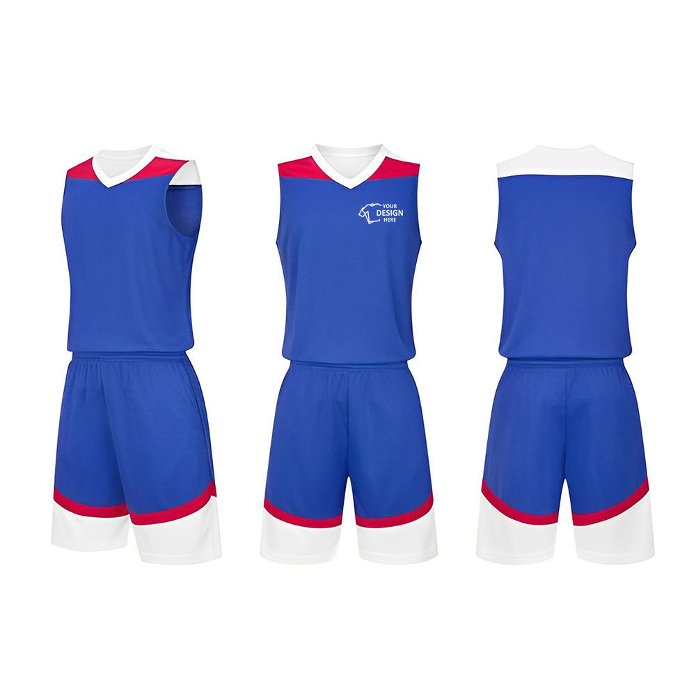 Custom Adult And Children's Basketball Clothes Set Royal Blue With Logo