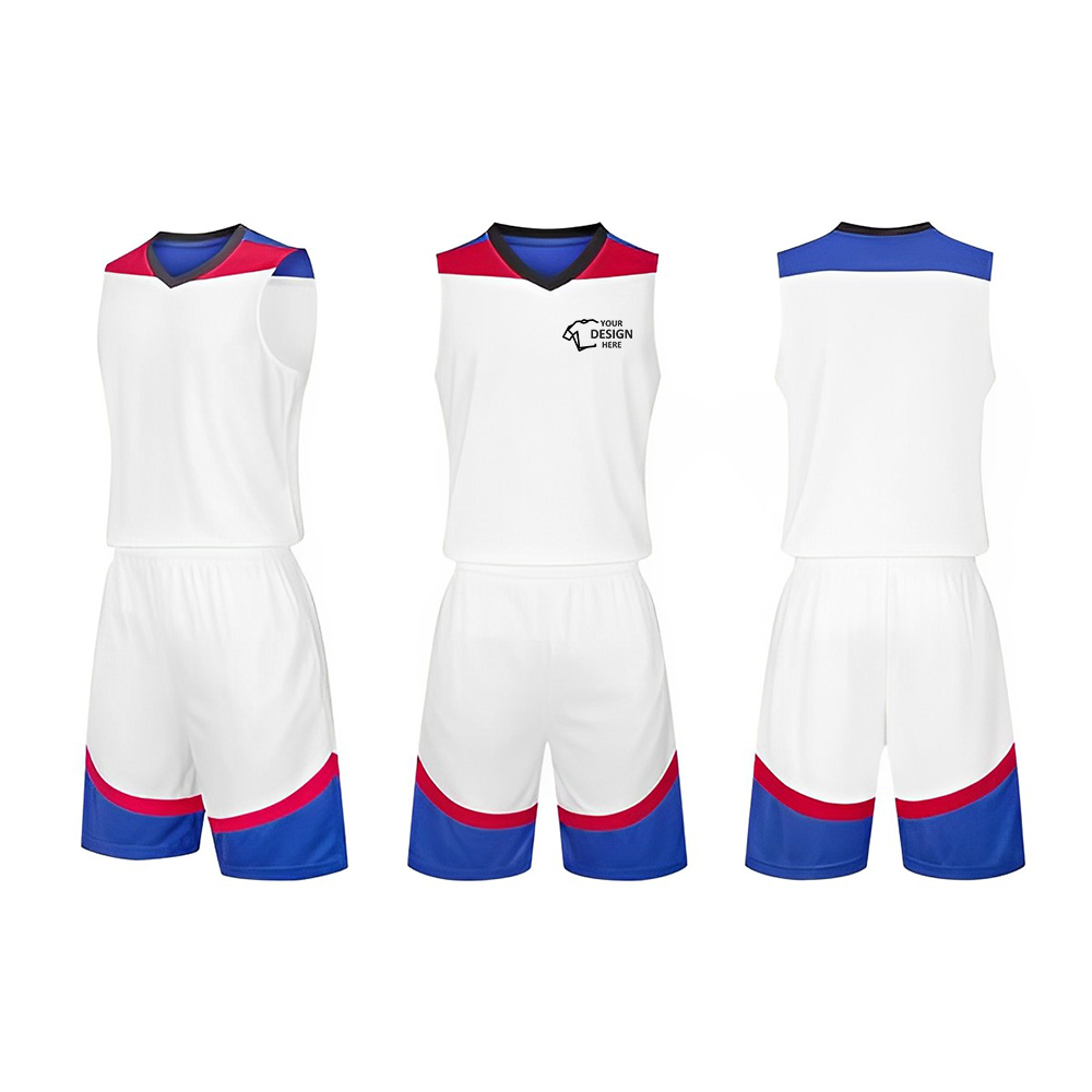 Custom Adult And Children's Basketball Clothes Set White With Logo