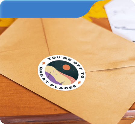 Envelopes labels with circle shape