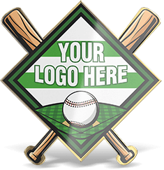 Crossed Bats Trading Pin