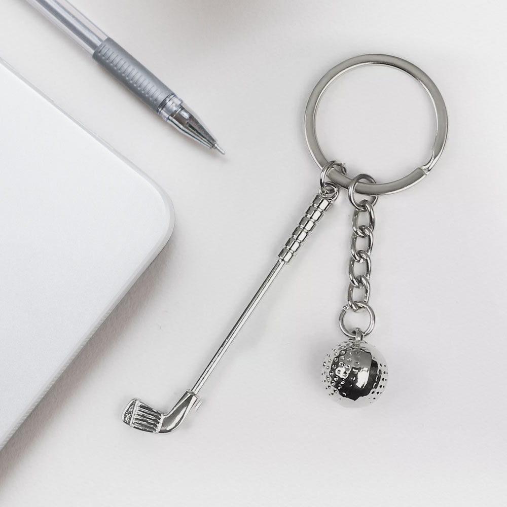 Mini Golf Ball and Club Keyring