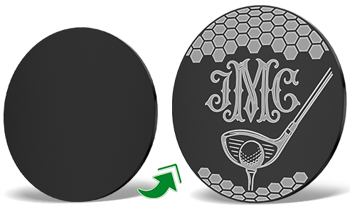 Black Nickel Monogrammed Golf Ball Markers