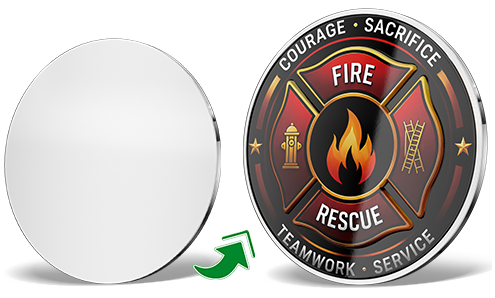 Fire Rescue Team Shiny Silver Ball Markers